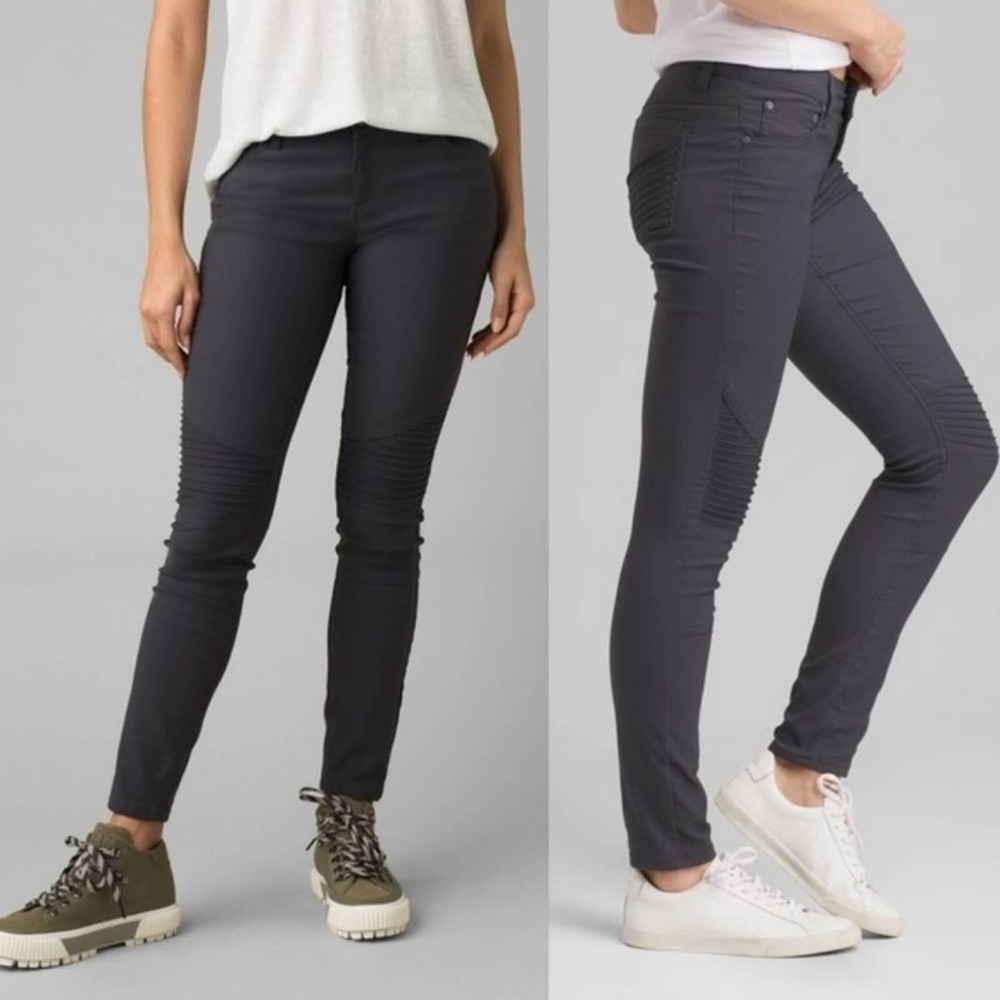 PRANA Brenna Moto Stretch Pant in Coal size‎ 2 TALL